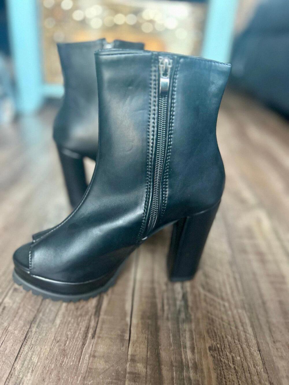 Heeled Peep Toe Booties